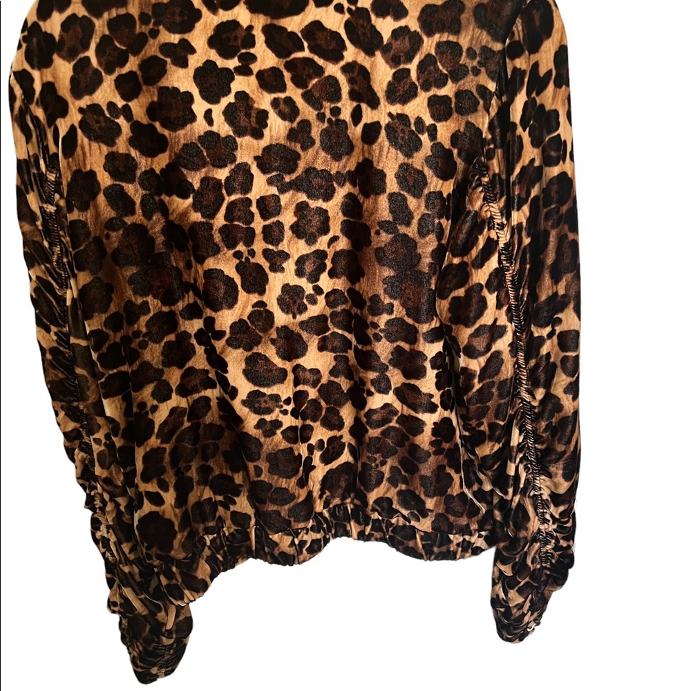 Robert Graham Leopard Reversible Velvet Bomber Style Jacket L